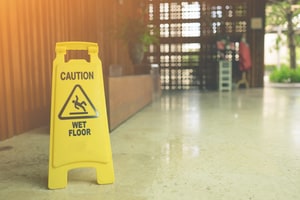 Caution wet floor sign