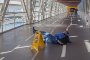 Slip and fall, wet floor sign